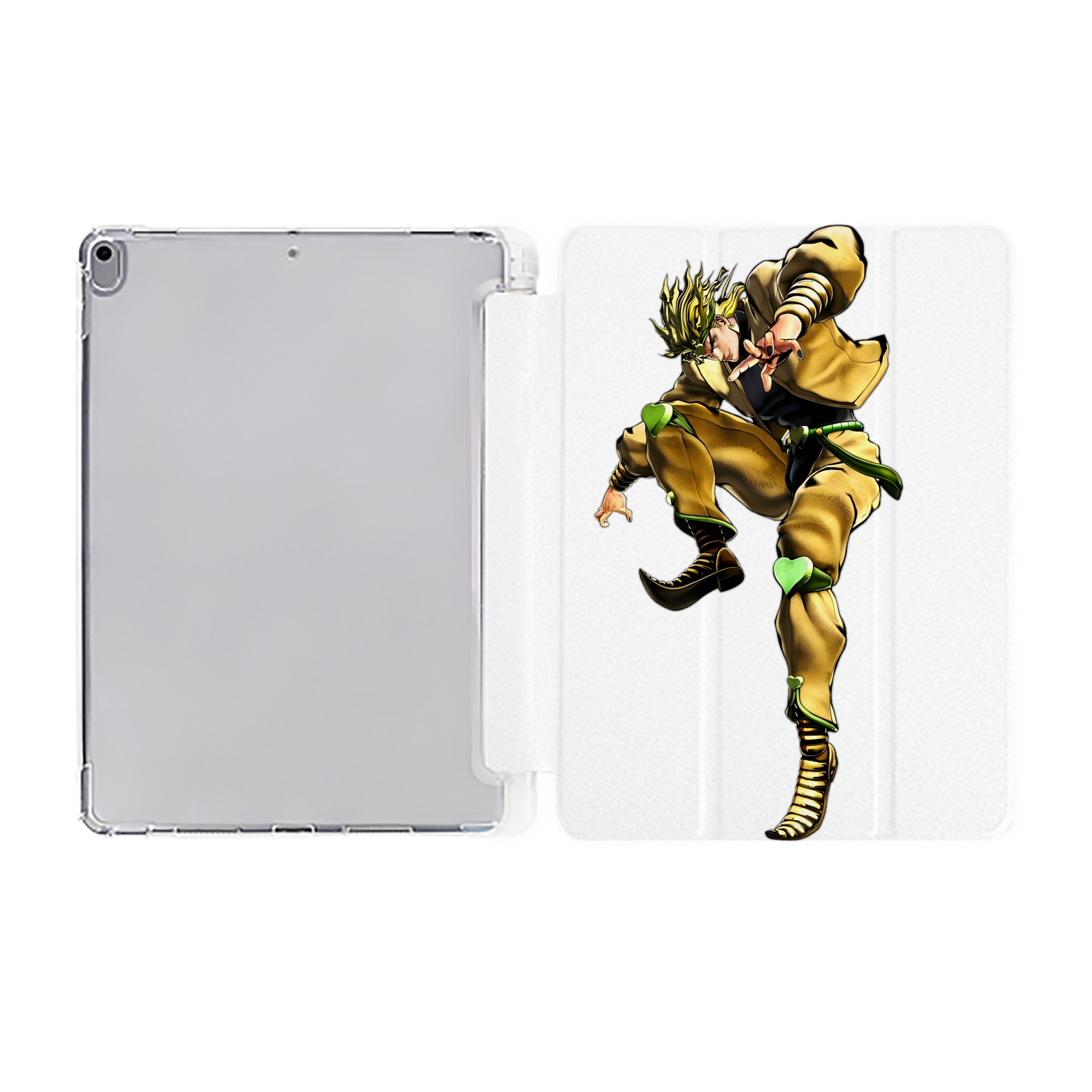 （画像用） ジョジョの奇妙な冒険 ディオ?ブランドー JoJo's Bizarre Adventure Dio Brando IPad ケース ペン収納付き 三つ折りスタンド PUレザー×シリコン 対応機種9.5/10.5/10.9インチ